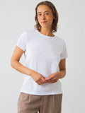 Women’s Classic Cotton T-Shirt – White, Short Sleeve, 100% Natural Cotton
